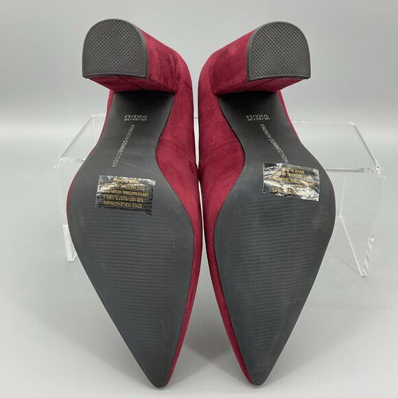 NEW French Connection Women’s Kelsey Block Heel Pumps Burgundy Size 7M - Picture 8 of 10